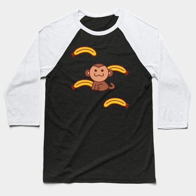 Monkey - Mabel's Sweater Collection Baseball T-Shirt by Ed's Craftworks